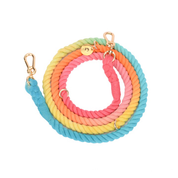 Gradient Hand Woven Cotton Rope Pet Leash